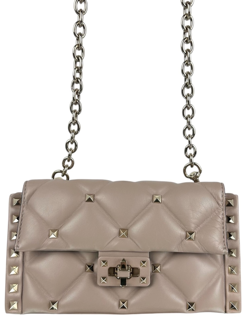 Valentino Garavani Roman Stud Chain Crossbody Bag – Blush Pink